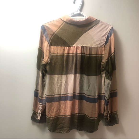 Lucky Brand Plaid Button Up Shirt Long Sleeves Size Small Viscose & Modal Airy - Picture 2 of 13
